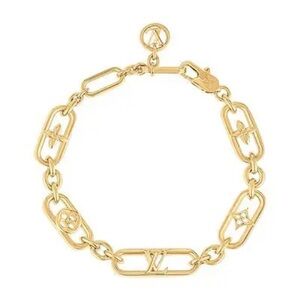 Louis Vuitton Gold Logo Link Bracelet